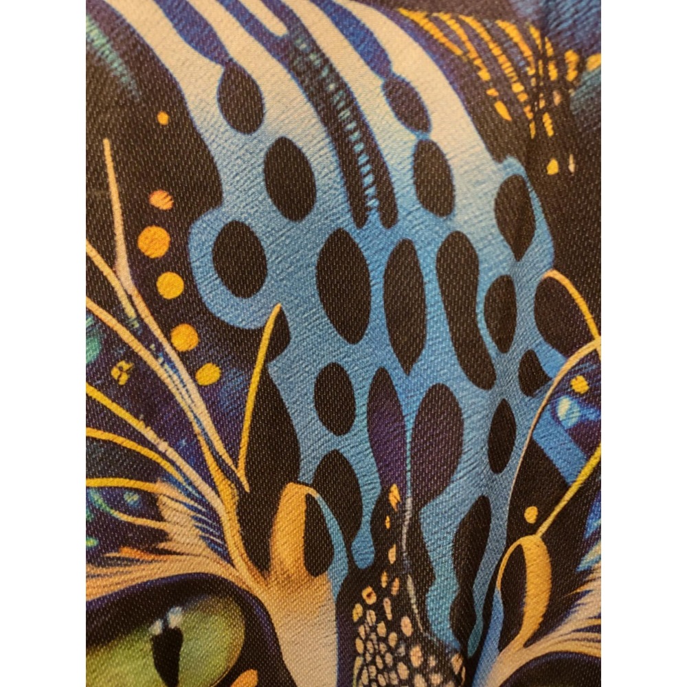 Unbranded Cosmic Cat Face All Over Print Shirt Blue XXL Psychedelic Graphic Tee - Picture 4 of 9